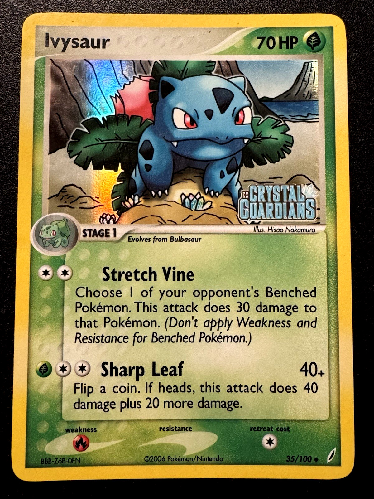 Ivysaur 35/100 EX Crystal Guardians Pokemon Card Reverse Holo Foil Rare MP