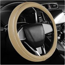 Steering Wheel Cover, Breathable Anti-Slip Car Steering Wheel Protector Beige