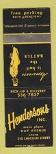 Matchbook Cover - Hendersons Laundry Claners