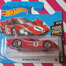Hot Wheels '67 Ford GT40 MK.IV 1:64 Red/White Plastic Car HW Race Day