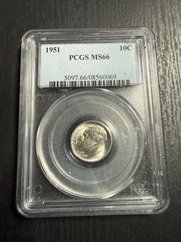 1951 Roosevelt Dime PCGS MS66