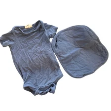 Kyte Baby Matching Bodysuit & Drool Square Slate Blue 0-3 Months Unisex