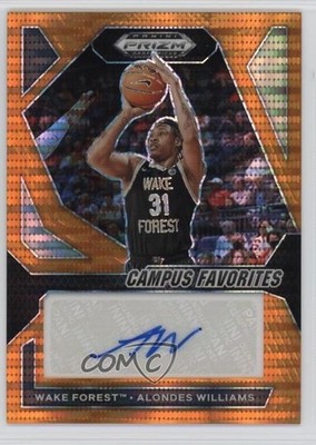 2024-25 Panini Prizm Draft Picks Orange Pulsar 45/49 Alondes Williams Auto q3o
