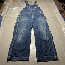 Vintage Carhartt Overalls Mens 34x27 Blue Denim Bib Carpenter Work 1989 100th