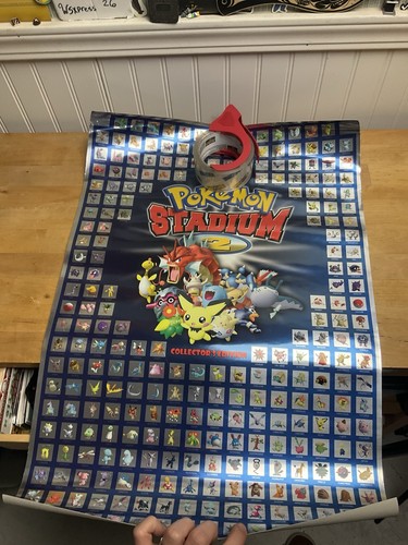 P Pokémon Stadium 2 Collector’s Edition Foil Poster 2001 Rare