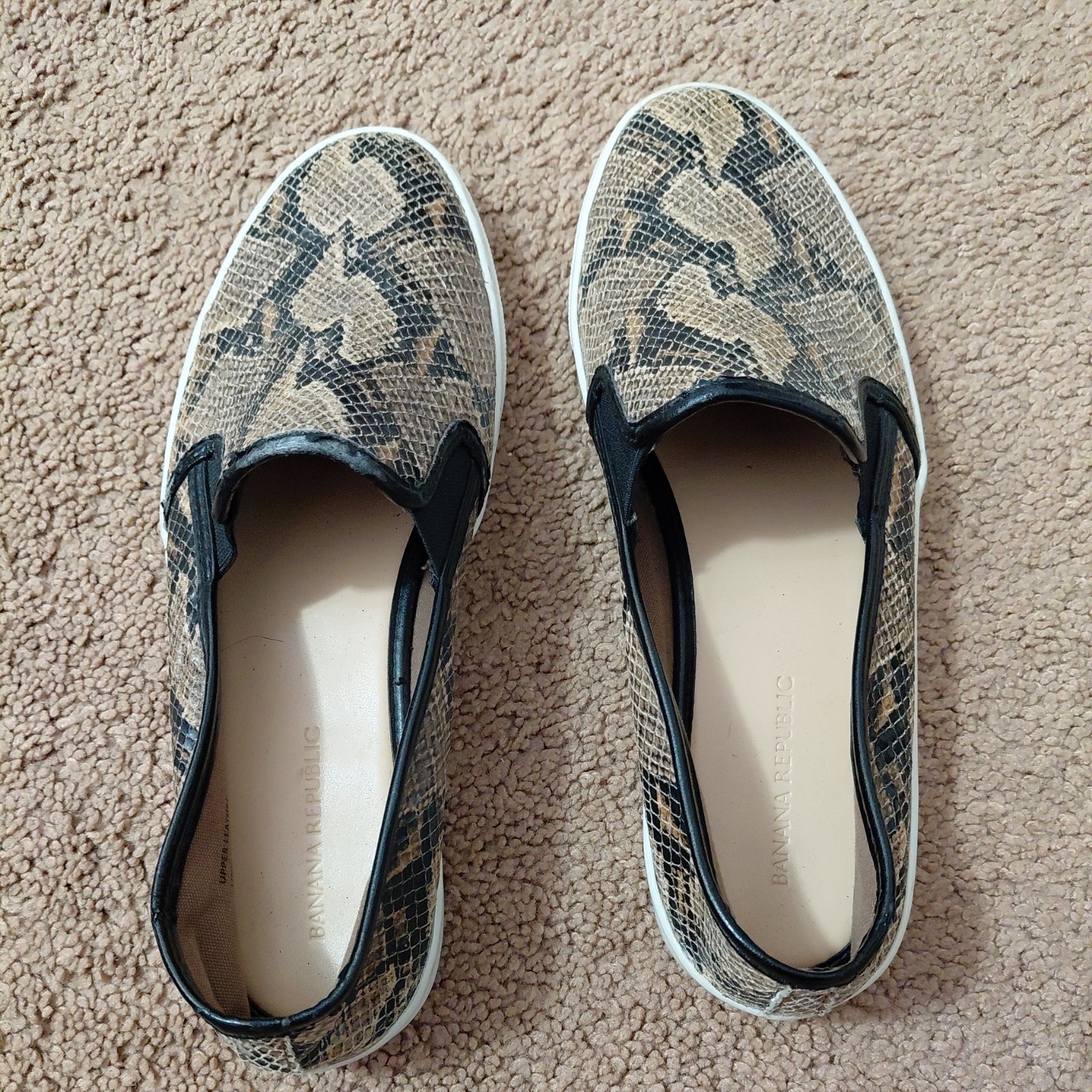 Banana Republic Snakeskin Python Print Leather Sl… - image 4