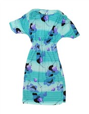 VINTAGE Womens Maxi Dress UK 12 Medium Blue Floral BO17