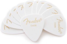 Selecciones de guitarra clásica de celuloide Fender 351 - BLANCA, DELGADA - Paquete de 12 (1 docena)