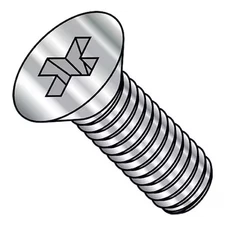 #10-32 x 1/4 in Phillips Flat Machine Screw, Plain Stainless Steel, 2000 PK,