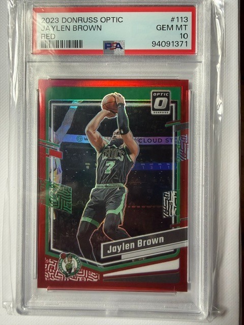 2023 Panini Donruss Optic Jaylen Brown #113 Red 78/99  PSA 10, New 76'r
