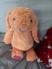 Unbranded Orange Weighted Bunny with Floral E...