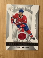 2023-24 SP Authentic Rookie Authentics Sean Farrell Jersey Card #123 Rookie RC. rookie card picture