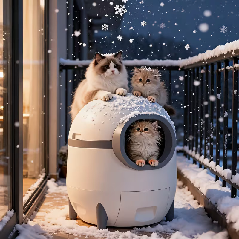 Brand new automatic self-cleaning litter box, with cat litter mat and trash bags