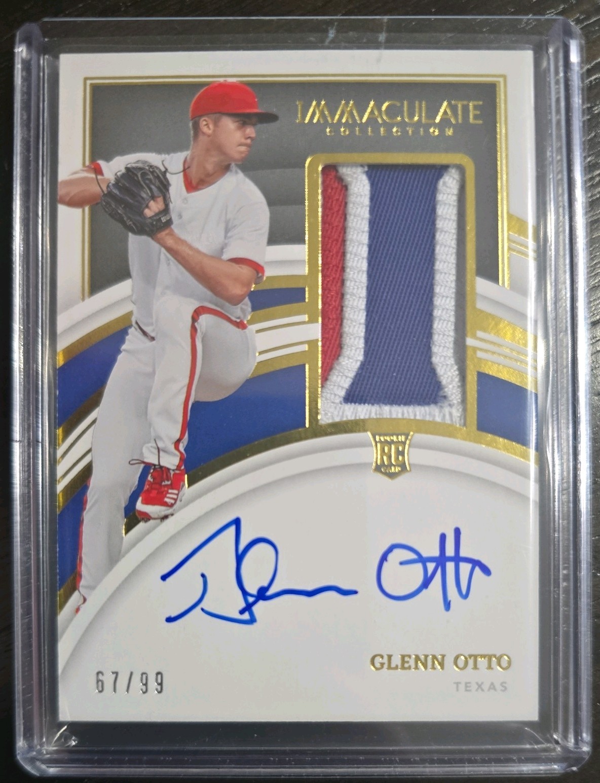 2022 Panini Immaculate Collection Glenn Otto 121 RPA Auto 3 Color Patch /99 RC