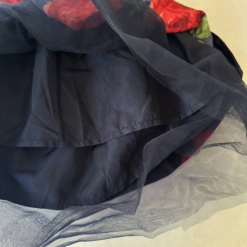 Falda de terciopelo rosa estampado rosa marino oscuro para niña de Janie and Jack talla 12-18 Mos. Foto 4 de 4