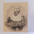 Antique Baby Photo Black And White 17.5x14.5in. Late 19th Century