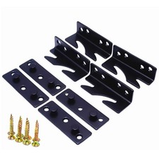 Bed Rail Bracket - Black Heavy Duty Non-Mortise Bed Rail Bracket Bed Rail Fas...