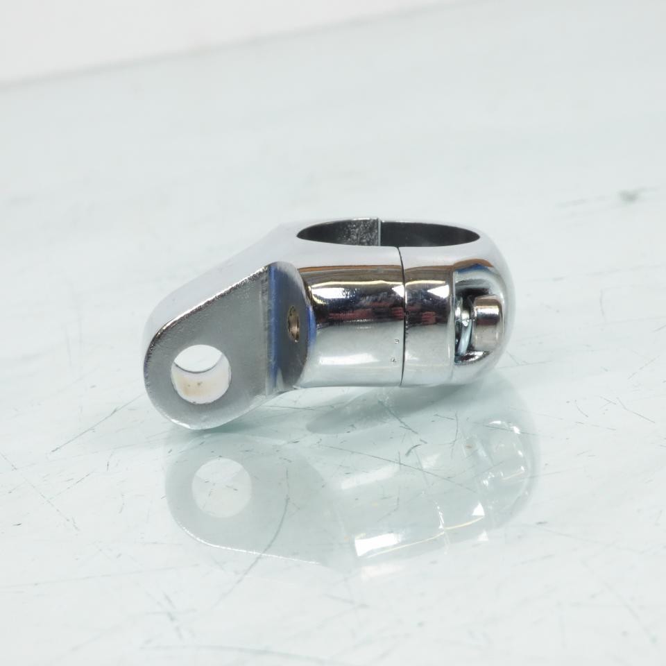 Support rétro chromé Ø8mm réversible pour fixation guidon moto - 4
