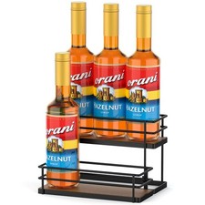 THYGIFTREE Coffee Syrup Rack Organizer - 6 Bottle Syrup Holder Stand with 2-T...