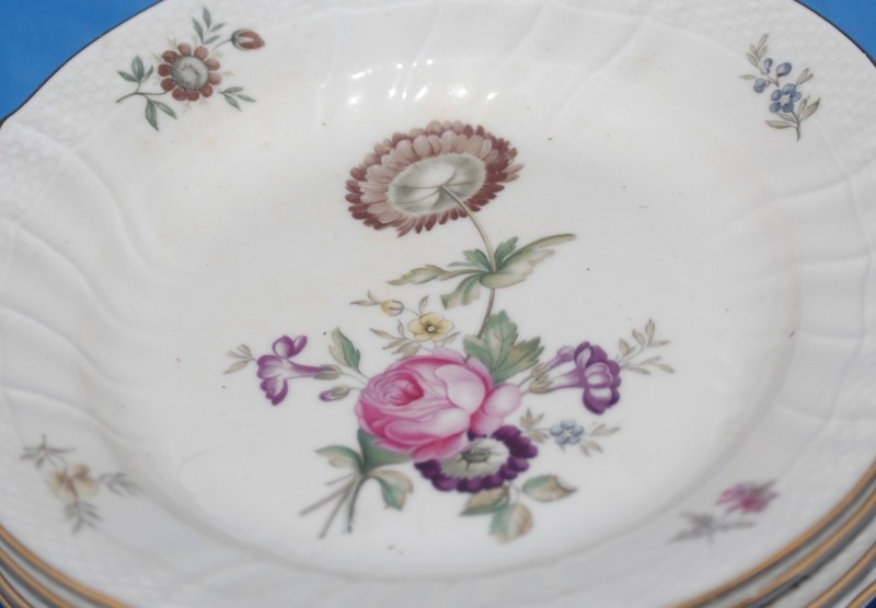 4 Royal Copenhagen Frijsenborg salad plates, motif 1624E made in 1958, 1963