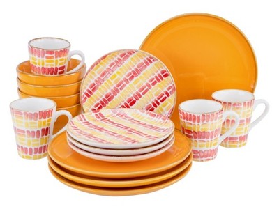 CreaTable Marbella Orange Kombiservice 16-tlg Steingut