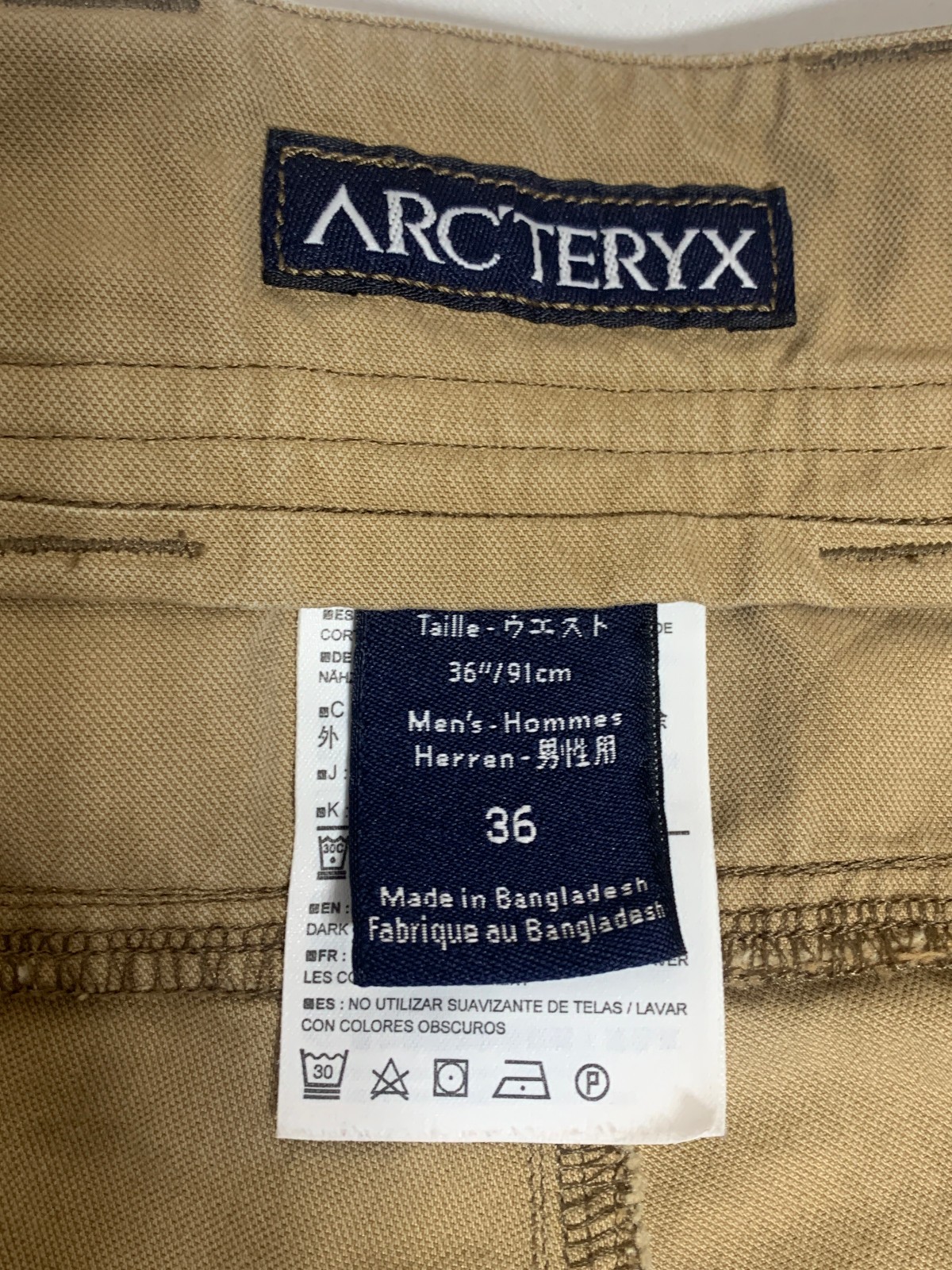 Arc'teryx Size 36 Men's Cotton / Nylon Blend Hiking Camping Shorts Tan Beige thumbnail 2