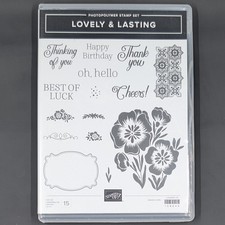 Stampin' Up LOVELY  LASTING Photopolymer Stamp Set Floral Sentiments