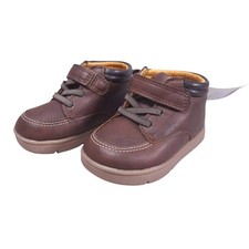 Carters Every Step Kids Brown Faux Leather Boots Hook and Loop Toddler US4.5