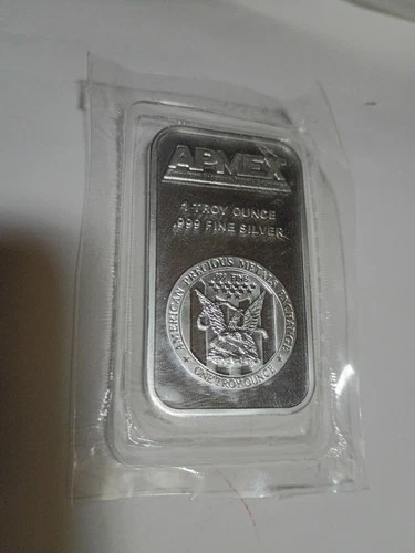 APMEX Silver Bar 1 oz Fine .999 Troy Ounce, Protective Plastic Case