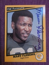 Marv Fleming 1990 Packers SB 1 25th Anniversary Autographed Signed Auto 