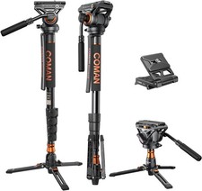 Camera Monopod with Feet Q6 Fluid Head W/ Tripod Stand 70.6 inch Max Load 22 Lbs