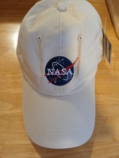 RARE NASA Kennedy Space Center Hat Adult Adjustable Beige Tan Cap Patch Logo NWT