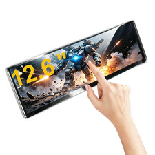12.6" IPS LCD Monitor 1920x515 Stretched Bar PC Case Secondary Display 178&deg; Full