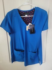 Koi Basics Blue Scrub Top Womens Size Small S NWT