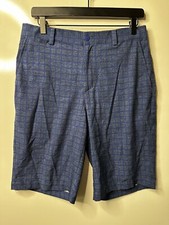 Nike Golf Shorts Men’s Blue Plaid 30 Dri Fit Tour Performance 