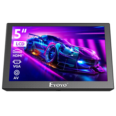 Eyoyo Portable Video Monitor 800x480 5'' HDMI/VGA/BNC/AV to PC,DVD, DVR DSLR CCTV