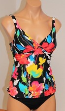 New Anne Cole Swimsuit Bikini Tankini 2 pc set Sz S 34 B/C U-wire Bra Multi