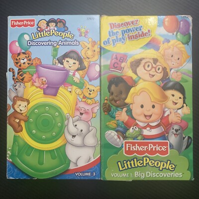 2- Fisher Price Little People VHS Discovering Animals & Big Discoveries ...