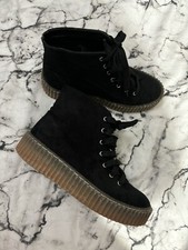 Black Goth Alt Rock Creeper Style Boots size 5