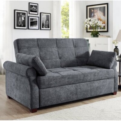 Luxury Gray Queen Size Pull Out Sleeper Futon Sofa Bed Lounger Convertible Couch 812189010813 Luxury Gray Queen Size Pull Out Sleeper, Futon Sofa Bed Queen Size