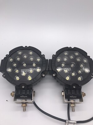 2PCS Nilight LED Work Light Bar 7'' 51w Spot Round Off Road Lamp for Jeep Suv Tk