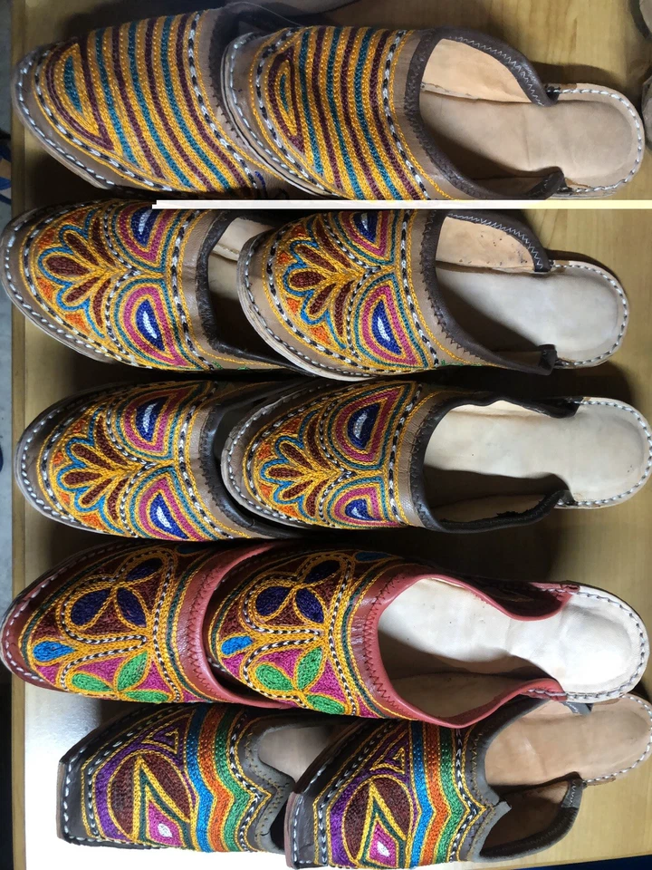 Mujer Cuero Puro Jutti Mojari Sandalia Punjabi Zapato Hecho a Mano Zapatillas EE. UU. Talla 7 Foto 2 de 4