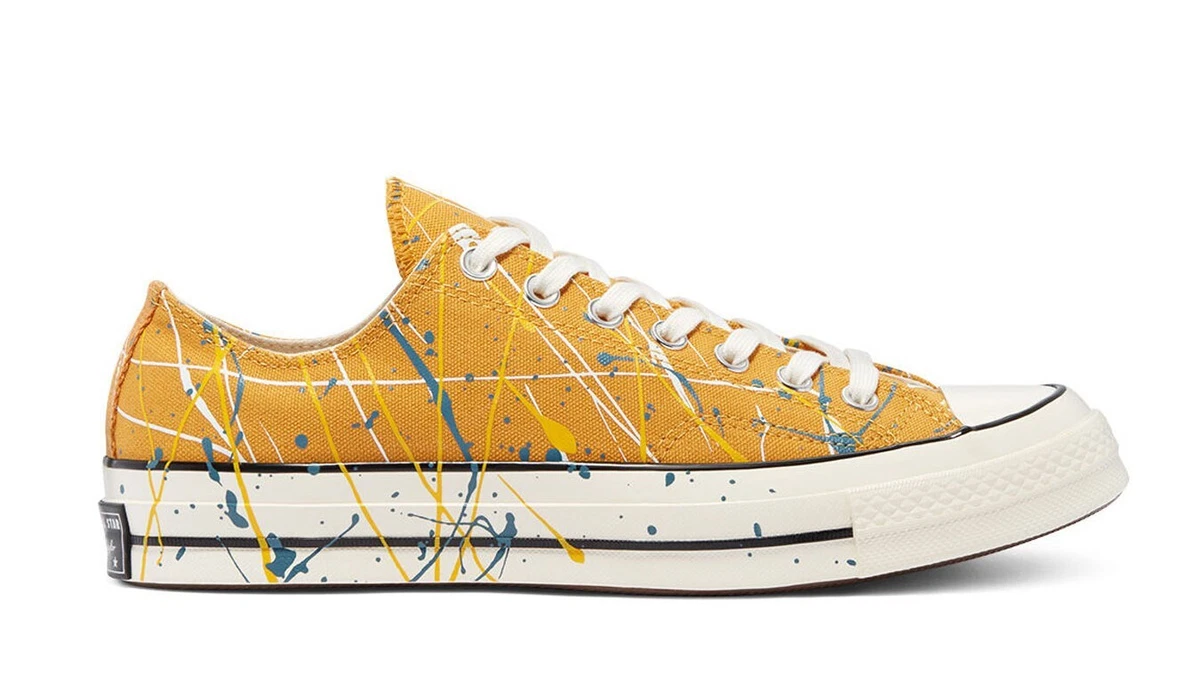 Converse Chuck 70 Low Paint Splatter - Sunflower Gold for Sale