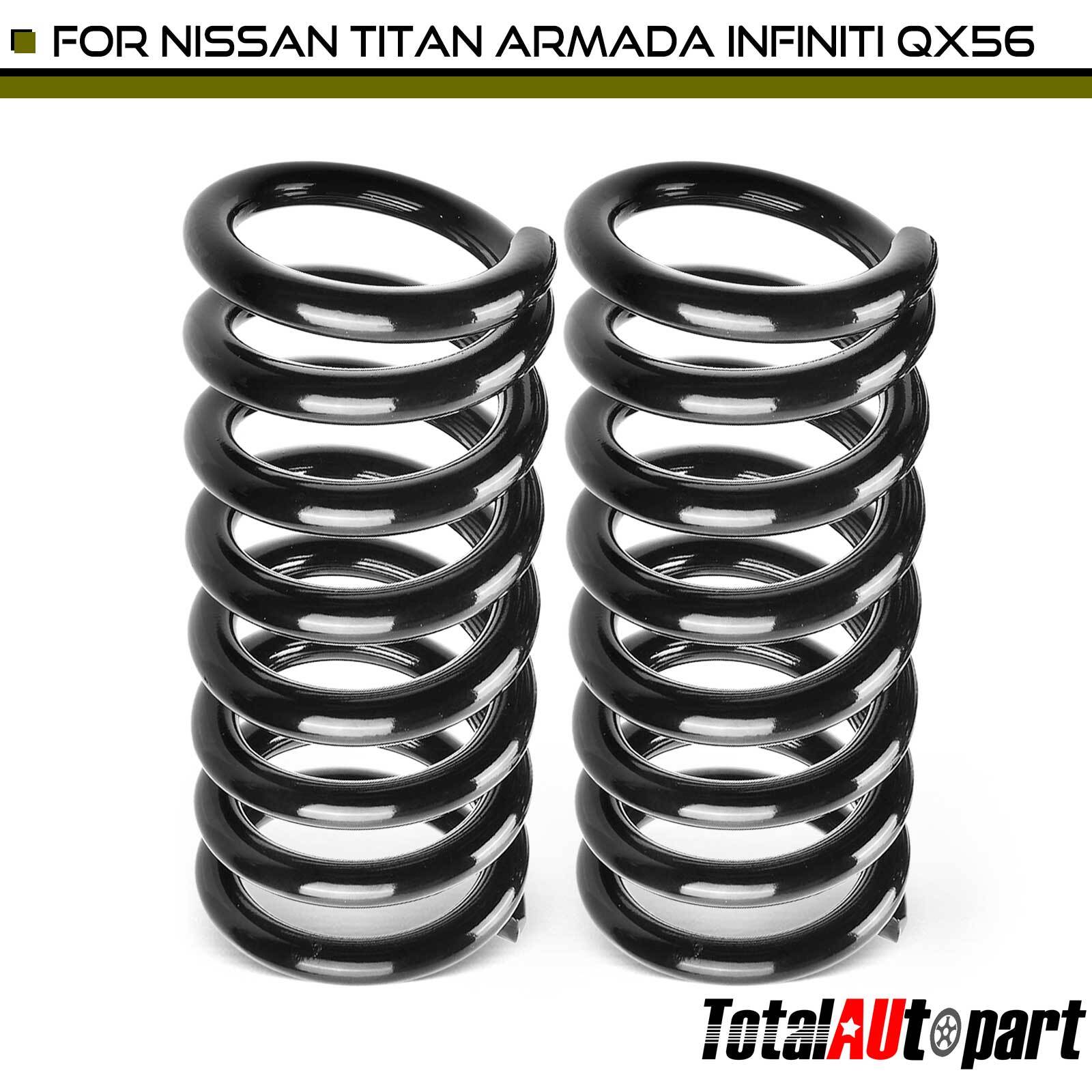 Pair Of Front Coil Springs For Nissan Titan/Armada/Infiniti QX56 4WD V8 (2004-2011, 2013-2015)