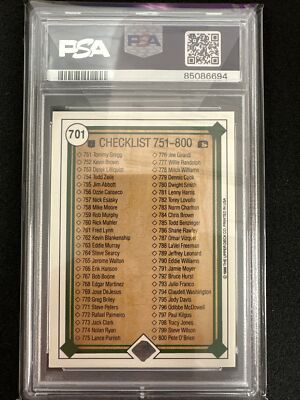 1989 UPPER DECK #701 CHECKLIST 701-800 PSA 8 | eBay