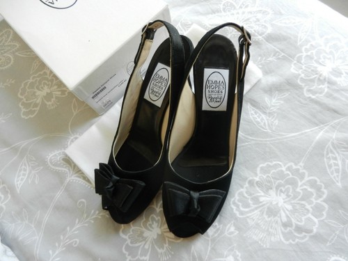 EMMA HOPE (Vintage ) BLACK PEEP TOE SANDALS 40 - Picture 12 of 12