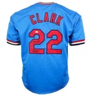 Jack Clark Signed The Ripper Inscription St. Louis Light Blue Baseball Jersey (J