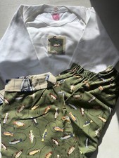 Handsewn 18mo layette set is irreversible. Jacqui Wou original fish/sailor set