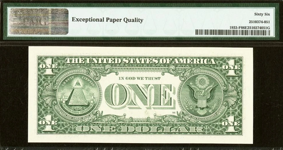 2006 $1 Federal Reserve Note PMG Gem 66EPQ - Repeater Serial Number 52125212 - Image 3 of 3