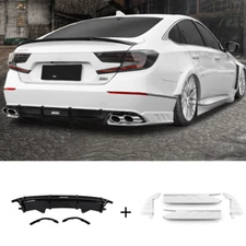 Rear Bumper Diffuser + Lip Surround Molding Trim For 2018 2019 Honda Accord 10th